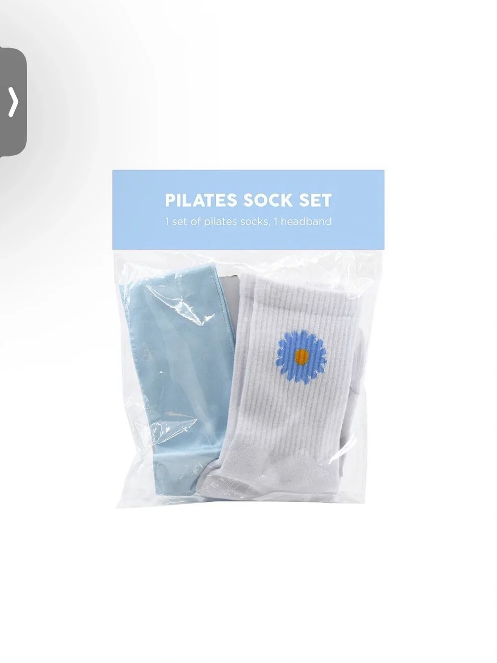 New Set of 2 Pilates Socks & Headband Sets - White  Yellow  Blue